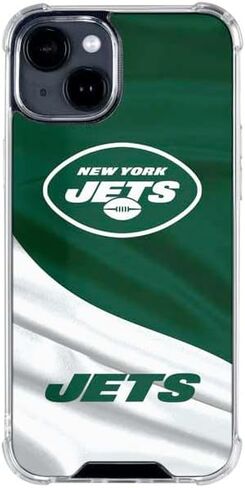 حافظة هاتف Skinit الشفافة متوافقة مع iPhone 15 - تصميم NFL New York Jets مرخص رسميًا in Saudi Arabia