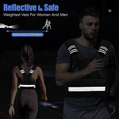 Weighted Vest Women Men - Adjustable Weighted Vest Woman with 6 Ironsand Weights, 4-10lb/11-20lb/21-32lb Vest for Walking, Running, Fitness, Strength Training, Workouts in Saudi Arabia