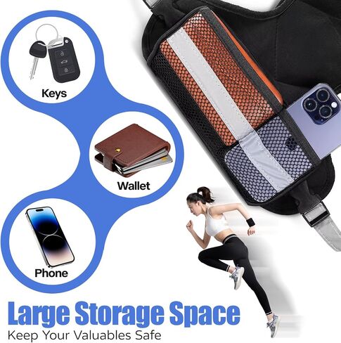 Weighted Vest Women Men - Adjustable Weighted Vest Woman with 6 Ironsand Weights, 4-10lb/11-20lb/21-32lb Vest for Walking, Running, Fitness, Strength Training, Workouts in Saudi Arabia