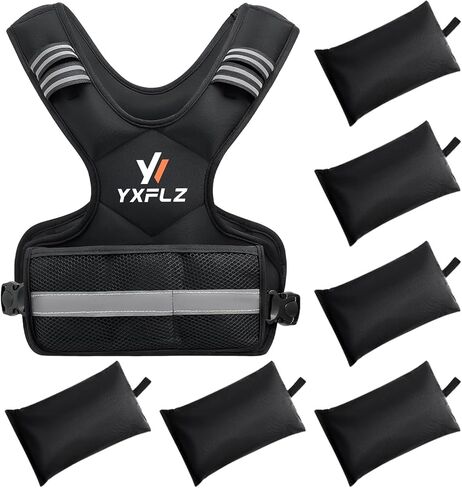 Weighted Vest Women Men - Adjustable Weighted Vest Woman with 6 Ironsand Weights, 4-10lb/11-20lb/21-32lb Vest for Walking, Running, Fitness, Strength Training, Workouts in Saudi Arabia