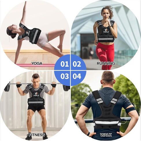 Weighted Vest Women Men - Adjustable Weighted Vest Woman with 6 Ironsand Weights, 4-10lb/11-20lb/21-32lb Vest for Walking, Running, Fitness, Strength Training, Workouts in Saudi Arabia