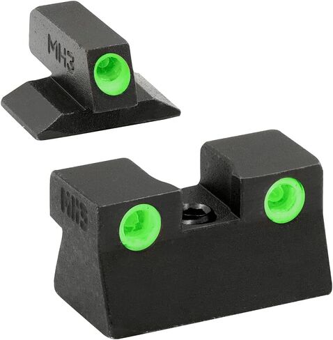 MEPRO Tru-Dot R4E tritium Night Sights with Five Sight Alignment Elements Compatible with Glock Glow on Sight self Illuminated Meprolight Fixed Metal Sight in Kuwait