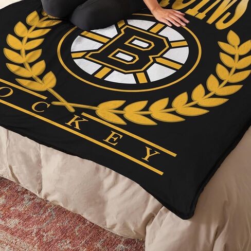 بطانية Northwest NHL Boston Bruins Silk Touch Throw - مرخصة رسميًا من NHL، صوف فائق النعومة - يوم لعب مريح أساسي للمعجبين، هدية للجنسين، 46 بوصة × 60 بوصة in Saudi Arabia