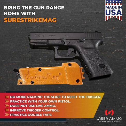 DRYFIREMAG + مجموعة تدريب SureStrike - Smart Dryfiremag مع ليزر تدريب Surestrike 9 مم (الفئة 1، الحد الأقصى للإخراج 3.5 ميجاوات) (اختر من بين اللون الأحمر أو غير المرئي) in Saudi Arabia