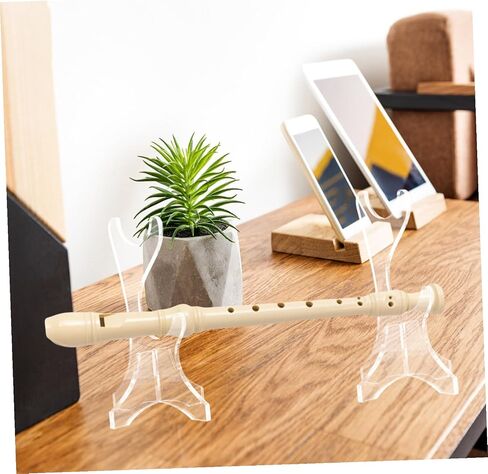 Acrylic Double-layer Flute Holder Stand Transparent Desktop Flute Organizer Rack Vertical Space-saving Display for Clarinet Woodwind Instrument Collection in Saudi Arabia