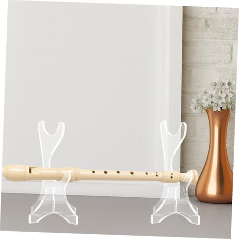 Acrylic Double-layer Flute Holder Stand Transparent Desktop Flute Organizer Rack Vertical Space-saving Display for Clarinet Woodwind Instrument Collection in Saudi Arabia