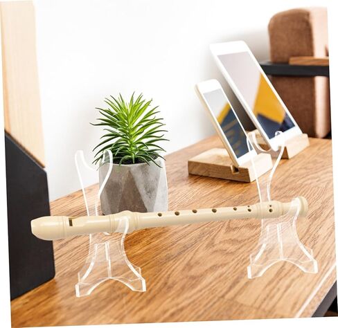 حامل عرض فلوت أكريليك مزدوج الطبقة، حامل سطح مكتب عمودي لمسجل السوبرانو، أدوات النفخ الخشبية الهندية، منظم موفر للمساحة مع توافق واسع وسهل in Kuwait