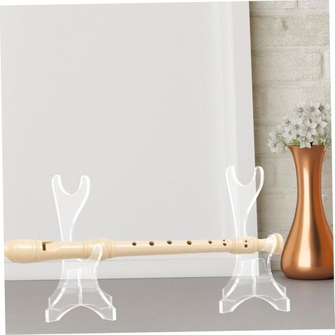 حامل عرض فلوت أكريليك مزدوج الطبقة، حامل سطح مكتب عمودي لمسجل السوبرانو، أدوات النفخ الخشبية الهندية، منظم موفر للمساحة مع توافق واسع وسهل in Kuwait