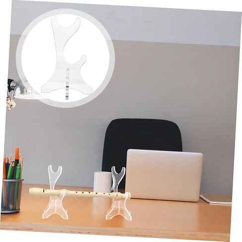 حامل عرض فلوت أكريليك مزدوج الطبقة، حامل سطح مكتب عمودي لمسجل السوبرانو، أدوات النفخ الخشبية الهندية، منظم موفر للمساحة مع توافق واسع وسهل in Kuwait