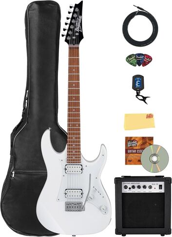 Ibanez GRX20Z RG Gio Electric Guitar - Black Night Bundle with Amp, Gig Bag, Tuner, Instrument Cable, Picks, Austin Bazaar Instructional DVD, and Polishing Cloth in Saudi Arabia