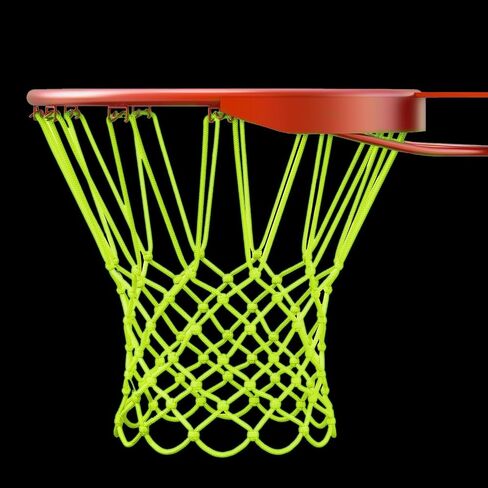 Glow in The Dark Basketball Net, Night Light Basketball Hoop Net, Glow Basketballs Nets Heavy Duty Fluorescent Yellow Outdoor Replacement Basketballs Nets, Anti-Whip for Indoor, Outdoor in Saudi Arabia