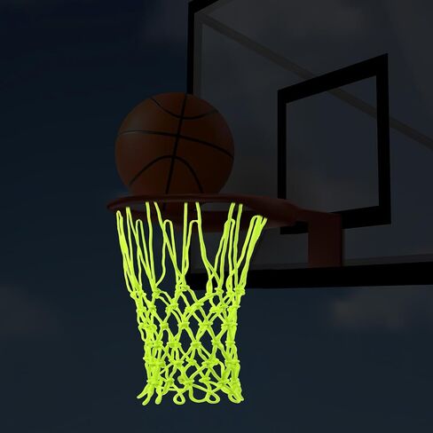 Glow in The Dark Basketball Net, Night Light Basketball Hoop Net, Glow Basketballs Nets Heavy Duty Fluorescent Yellow Outdoor Replacement Basketballs Nets, Anti-Whip for Indoor, Outdoor in Saudi Arabia