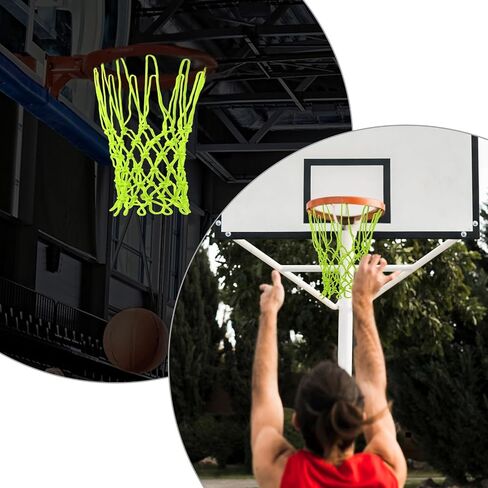 Glow in The Dark Basketball Net, Night Light Basketball Hoop Net, Glow Basketballs Nets Heavy Duty Fluorescent Yellow Outdoor Replacement Basketballs Nets, Anti-Whip for Indoor, Outdoor in Saudi Arabia