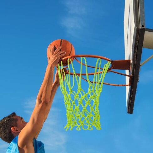 Glow in The Dark Basketball Net, Night Light Basketball Hoop Net, Glow Basketballs Nets Heavy Duty Fluorescent Yellow Outdoor Replacement Basketballs Nets, Anti-Whip for Indoor, Outdoor in Saudi Arabia