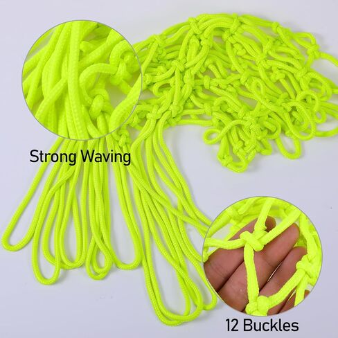 Glow in The Dark Basketball Net, Night Light Basketball Hoop Net, Glow Basketballs Nets Heavy Duty Fluorescent Yellow Outdoor Replacement Basketballs Nets, Anti-Whip for Indoor, Outdoor in Saudi Arabia