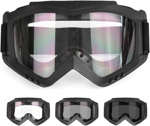 Safety Airsoft Goggles, Motorcycle Goggles Face Masks for Men Women 3mm Thicken Lens Tactical Glasses for Helmet Riding in Saudi Arabia