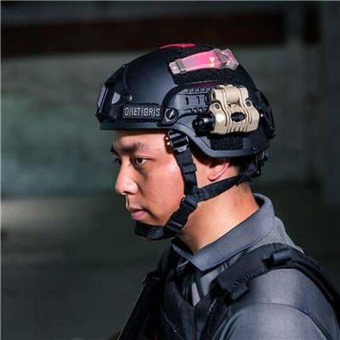 OneTigris Helmet MICH 2000, 3mm ABS Plastic Adjustable ACH Tactical Helmet with Ear Protection, Front NVG Mount and Side Rail in Saudi Arabia