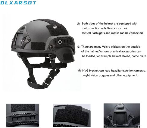 خوذة وقناع Airsoft تكتيكي، نظارات قناع وجه كامل قابلة للفصل مع حامل NVG وسكة جانبية، معدات Airsoft التكتيكية العسكرية in Kuwait
