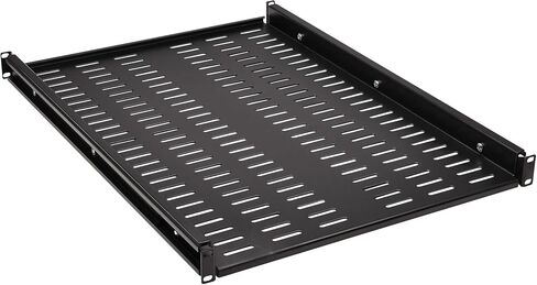 Tripp Lite 1U Adjustable Deep Rack Shelf, Adjust from 25 in to 40.75 inches, Black Steel, Vented Airflow Design, Mount Hardware Included, 250 lb / 113 kg Capacity, 5-Year Warranty (SRSHELF4PHDVENT) in Saudi Arabia