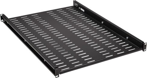 Tripp Lite 1U Adjustable Deep Rack Shelf, Adjust from 25 in to 40.75 inches, Black Steel, Vented Airflow Design, Mount Hardware Included, 250 lb / 113 kg Capacity, 5-Year Warranty (SRSHELF4PHDVENT) in Saudi Arabia