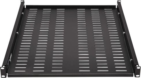 Tripp Lite 1U Adjustable Deep Rack Shelf, Adjust from 25 in to 40.75 inches, Black Steel, Vented Airflow Design, Mount Hardware Included, 250 lb / 113 kg Capacity, 5-Year Warranty (SRSHELF4PHDVENT) in Saudi Arabia