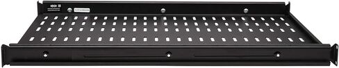 Tripp Lite 1U Adjustable Deep Rack Shelf, Adjust from 25 in to 40.75 inches, Black Steel, Vented Airflow Design, Mount Hardware Included, 250 lb / 113 kg Capacity, 5-Year Warranty (SRSHELF4PHDVENT) in Saudi Arabia