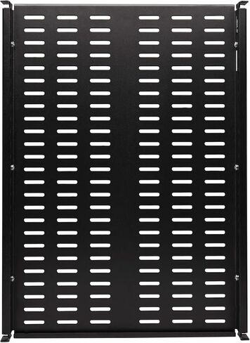Tripp Lite 1U Adjustable Deep Rack Shelf, Adjust from 25 in to 40.75 inches, Black Steel, Vented Airflow Design, Mount Hardware Included, 250 lb / 113 kg Capacity, 5-Year Warranty (SRSHELF4PHDVENT) in Saudi Arabia