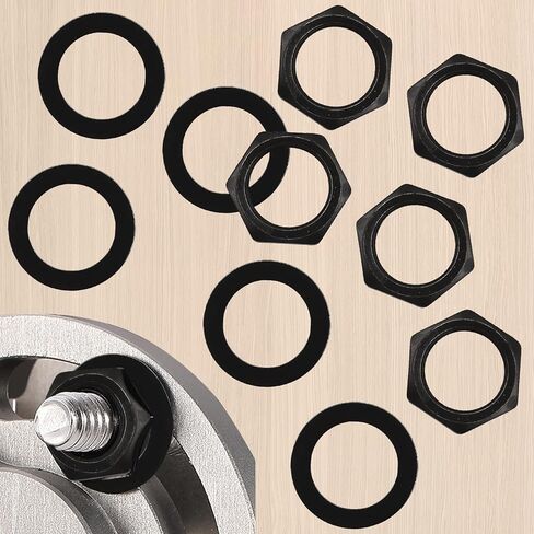 5Set Black Jack Socket Nuts, Potentiometer-Hex-Nut-Guitar-Jack Nut, Guitar Jacking Nut and Washers fo Pots, 3/8" Input Output Jack Socket Nuts, Washers Black Hex Nuting in Saudi Arabia