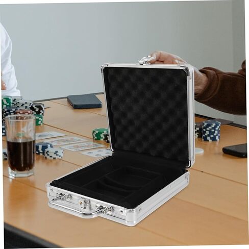 Milisten Alloy Poker Chip Case Handle for Large Capacity Storage – Portable Poker Chip Carrying Box Sturdy Aluminum Organizer in Kuwait