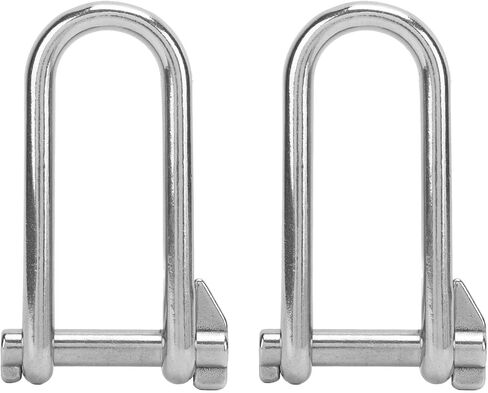 2pcs Long D Shackle,316 Stainless Steel Screw Pin D Ring Shackles,Heavy Duty 8mm D Ring Shackles Sailing Long D Shackle for Boats RVs Trailer in Saudi Arabia