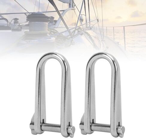 2pcs Long D Shackle,316 Stainless Steel Screw Pin D Ring Shackles,Heavy Duty 8mm D Ring Shackles Sailing Long D Shackle for Boats RVs Trailer in Saudi Arabia