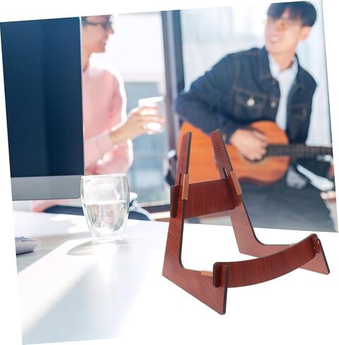 Vaguelly Detachable Shaped Wooden Guitar Stand Floor Bracket for Acoustic Electric Bass Guitars and Ukulele Portable Travel Instrument Stand with Elegant Minimalist Design for Home Display in Saudi Arabia