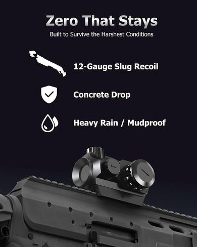 ARORY Red Dot Sight للبندقية، 2 MOA Dot، 1x 20 مم، بصريات Motion Awake Gun مع حامل Picatinny منخفض المستوى ورافعة Co-Witness in Saudi Arabia