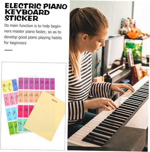 GALPADA 2pcs Piano Keyboard Decal Beginner Piano Sticker Electronic Organ Keyboard Sticker Supply in Saudi Arabia