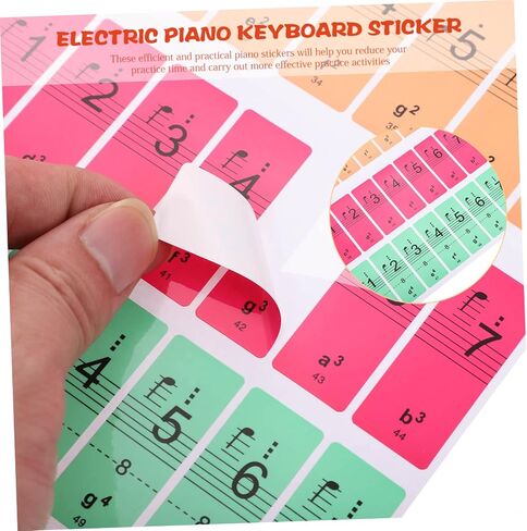 GALPADA 2pcs Piano Keyboard Decal Beginner Piano Sticker Electronic Organ Keyboard Sticker Supply in Saudi Arabia