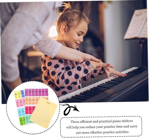 BESPORTBLE 2pcs Piano Keyboard Stickers Piano Accessories Easy to Read Made for Beginners in Kuwait