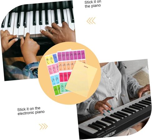 BESPORTBLE 2pcs Piano Keyboard Stickers Piano Accessories Easy to Read Made for Beginners in Kuwait