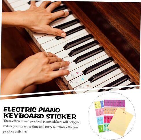 BESPORTBLE 2pcs Piano Keyboard Stickers Piano Accessories Easy to Read Made for Beginners in Kuwait