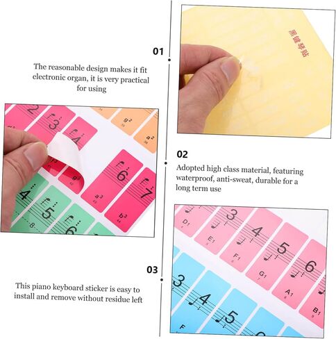 BESPORTBLE 2pcs Piano Keyboard Stickers Piano Accessories Easy to Read Made for Beginners in Kuwait