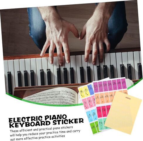 BESPORTBLE 2pcs Piano Keyboard Stickers Piano Accessories Easy to Read Made for Beginners in Kuwait