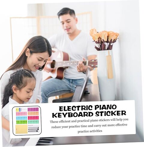 BESPORTBLE 2pcs Piano Keyboard Stickers Piano Accessories Easy to Read Made for Beginners in Kuwait