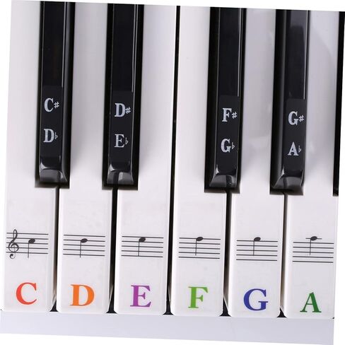 BESPORTBLE Colorful Piano Keyboard Stickers 88-Key Decals for Beginners 2-Piece Set of Piano Introductory Stickers for Easy Learning in Kuwait