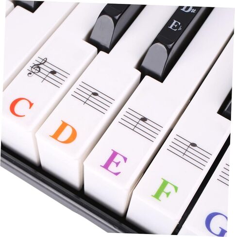 BESPORTBLE Colorful Piano Keyboard Stickers 88-Key Decals for Beginners 2-Piece Set of Piano Introductory Stickers for Easy Learning in Kuwait