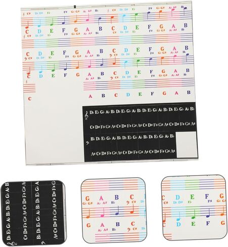 BESPORTBLE Colorful Piano Keyboard Stickers 88-Key Decals for Beginners 2-Piece Set of Piano Introductory Stickers for Easy Learning in Kuwait