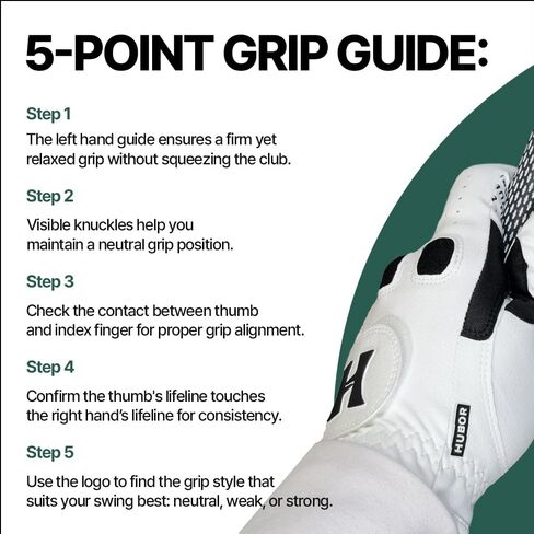HUBOR Golf Glove Grip 2 - قفاز جولف شبكي وجلدي للرجال/النساء مناسب لجميع الأحوال الجوية in Saudi Arabia