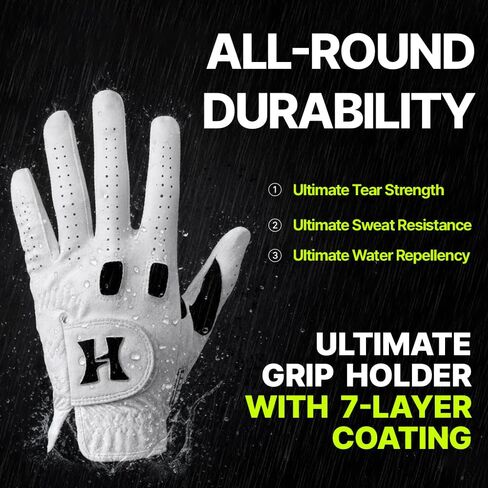 HUBOR Golf Glove Grip 2 - قفاز جولف شبكي وجلدي للرجال/النساء مناسب لجميع الأحوال الجوية in Saudi Arabia