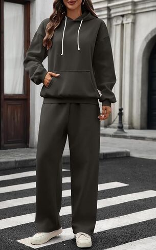 Women's 2 Piece Outfits Lounge Sets Floral Bow Fleece Long Sleeve Hoodies Sweatpants Sweats Track Suits Set in Kuwait