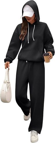 Women's 2 Piece Outfits Lounge Sets Floral Bow Fleece Long Sleeve Hoodies Sweatpants Sweats Track Suits Set in Kuwait