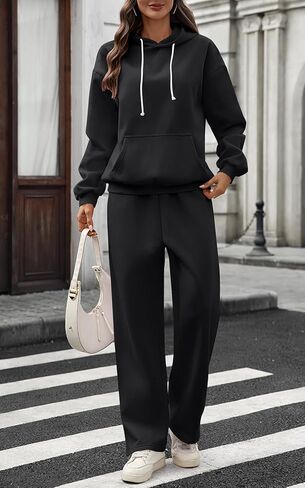 Women's 2 Piece Outfits Lounge Sets Floral Bow Fleece Long Sleeve Hoodies Sweatpants Sweats Track Suits Set in Kuwait