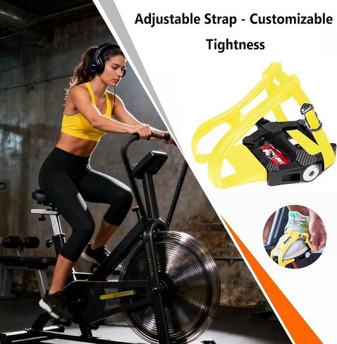 Toe Clip Straps - Nylon Bike Pedal Clips for Road & Mountain Bicycles | Secure Fit for Cycling & MTB | Multiple Colors (Black, Grey, Green, Red, Yellow) in Saudi Arabia